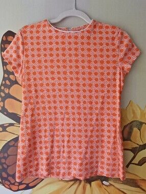 70s Catalina Orange and White Geometric Short Sleeve Tee